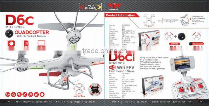Best quality 2.4G rc quadcopter intruder ufo with camera and flashing light