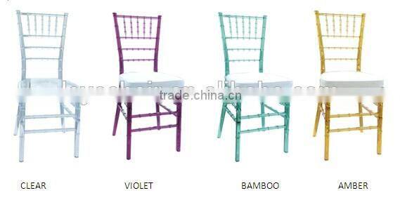 Factory Direct High Quality Elegant Stacking Resin Chiavari Chair for Restaurant for Dining Wholesale Stackable