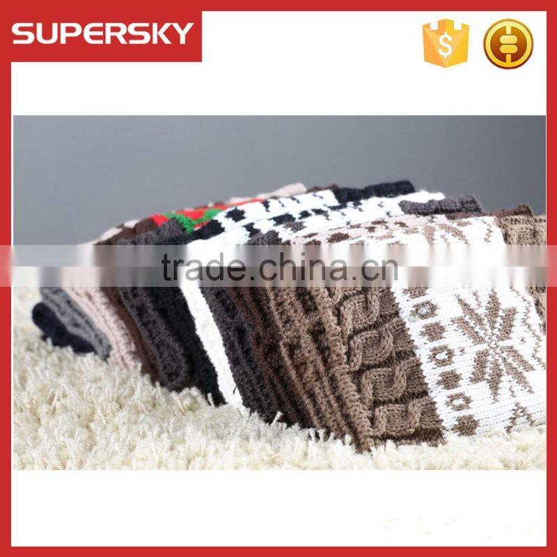 F260 cute women winter boot cuff snow flake pattern