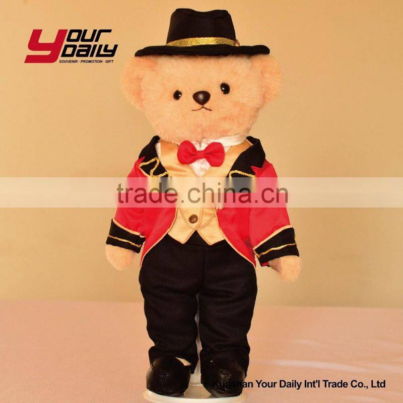 customized plush teddy bear couple stuffed toy suit bear