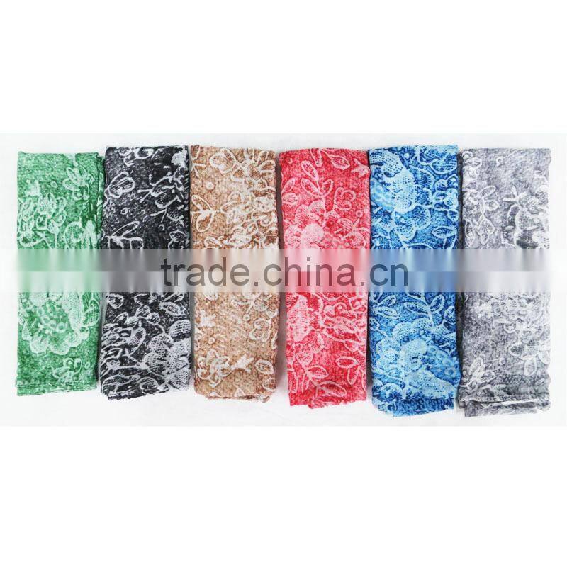 2016 New Spring Scarf Leaf Pattern Print Infinity Scarf