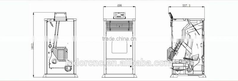 YN-050 freestanding ceramic wood burning fireplace