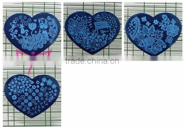 Heart Shape 28styles DIY Polish Beauty Charm Nail Stamp Stamping Plates 3d Nail Art Templates Stencils