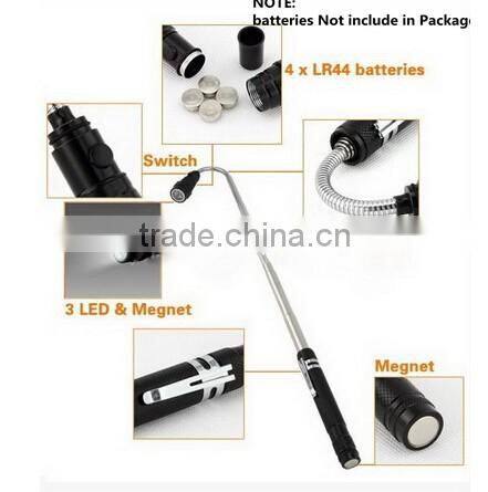 2014 telescoping magnet led flashlight cheap price