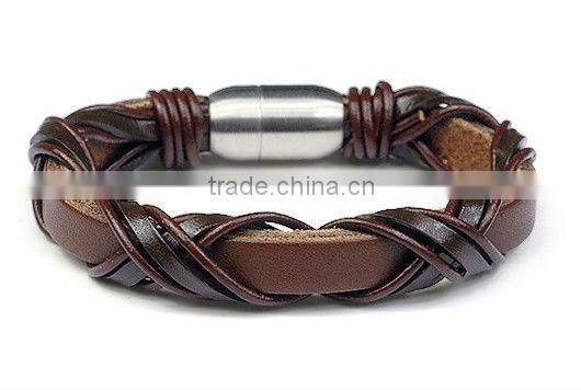 new products 2013 braided leather bracelet rock punk style bracelet male leather bracelets manufacturers