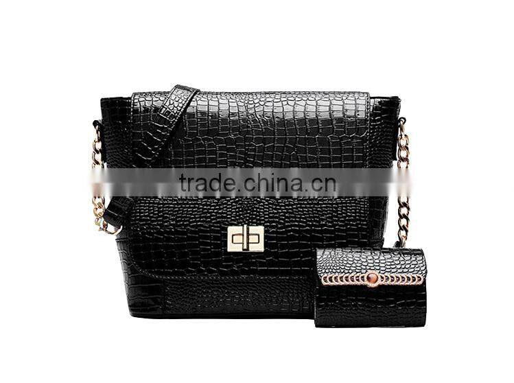 PU Crocodile Leather Woman Single Shoulder Bag