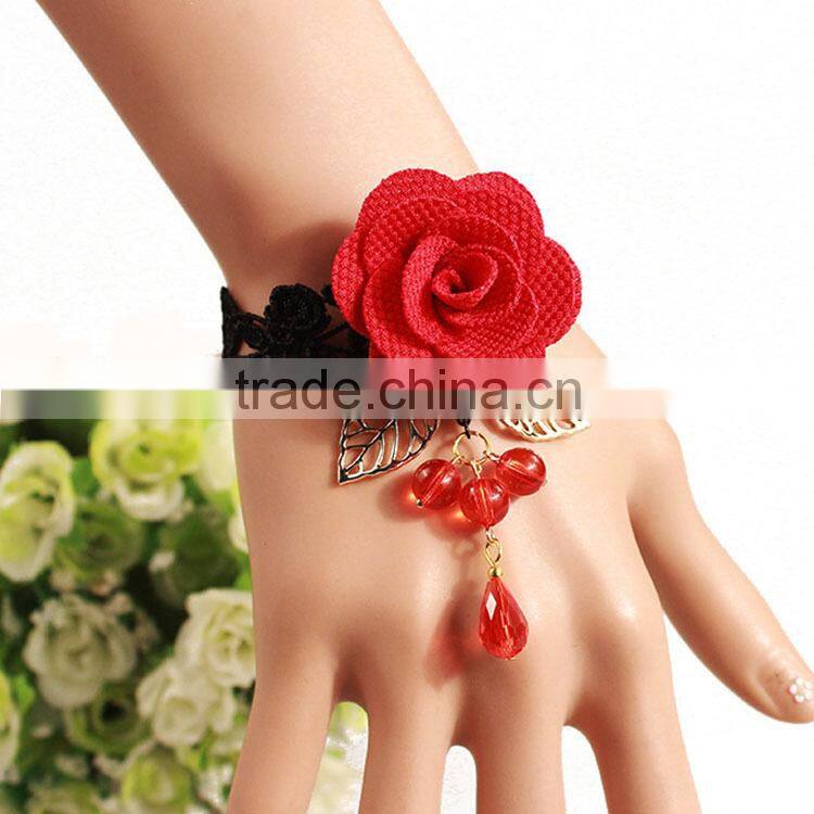 europe heart black lace imitation diamond jewelry