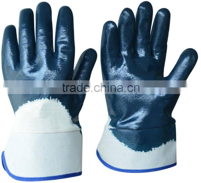 Cotton Jersey Liner Nitrile Coated winter gloves men
