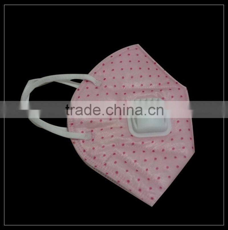 Pink spunlace nonwoven fabric C-shape protective face mask with valve