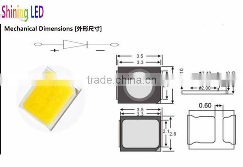China Manufacturer 60lumens CRI>80 3.0V 150mA 0.5W 2835 SMD LED