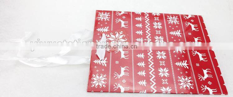 Christmas Medium Bag Gift Bag White satin Ribbon and tag