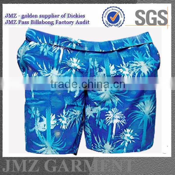 custom OEM wholesale swim trunks swimwear for mens polyester with your own print design new 2015 low moq China supplier