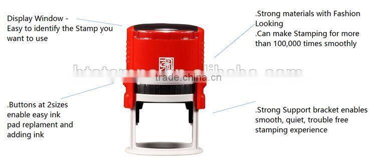 2015 Epress New Design Oval 30x45mm Patents Abs Rubber Craft Office/School Use Self inking Stamp