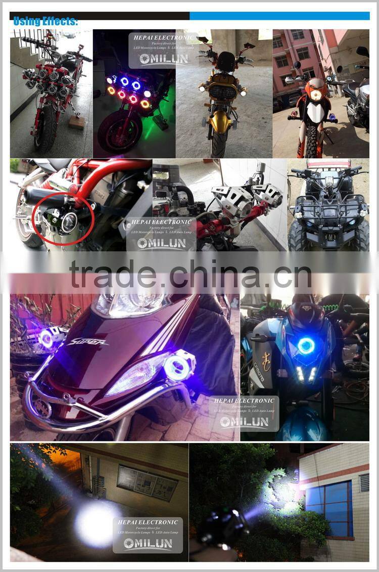 Factory Direct LED Motorcycle headlamp with angel eye LED Driving Headlight