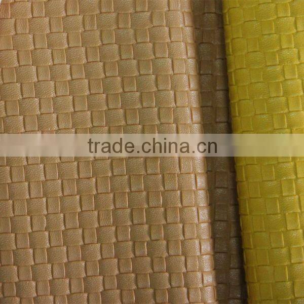 Weave embossed PVC leather for sofa upholstery fabric usage