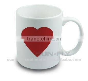 Sublimation Ceramic Heart Shape Color Changing Mug 11oz (SFS-MG20H)