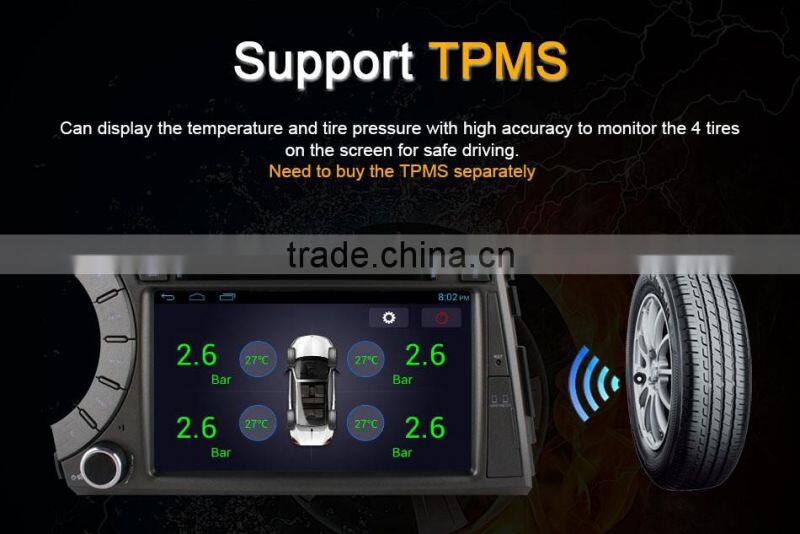 7 inch quad core android 4.4 car navi gps for Kyron with Radio bluetooth +16G ROM