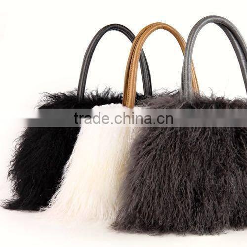 Wholesale Genuine Mongolian Lamb Fur Bag for Fashion Women with Reasonable Price Fur Bag