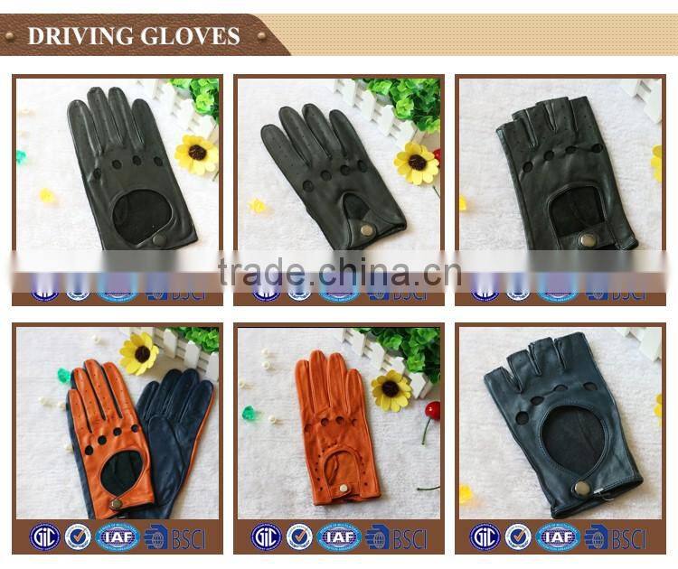 2016 New design ladies goatskin C grade leather gloves for touch screen