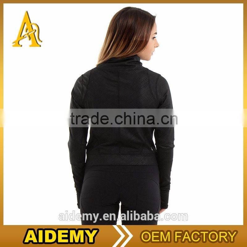 wholesale bomber Spandex jackets/women workout yoga lightweight jacket women activewear hoodies