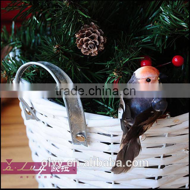 willow basket with metal handles