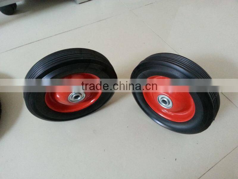 8 inch rubber wheel with plastic rim used for toys kid cart wheels
