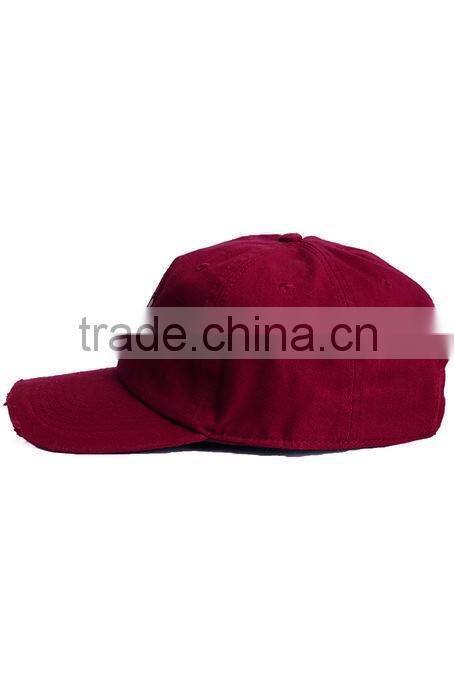 Guangzhou Daijun OEM Hot Sale Embroidered Logo 6 Panel Men And Women Baseball Red Washed Cotton Cap Manufacturer