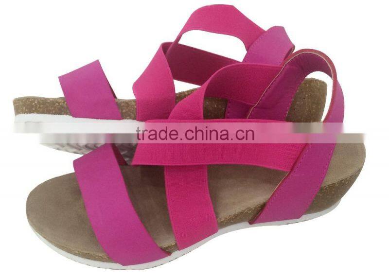 sexy cork sandasl for women, elegant design cork shoes