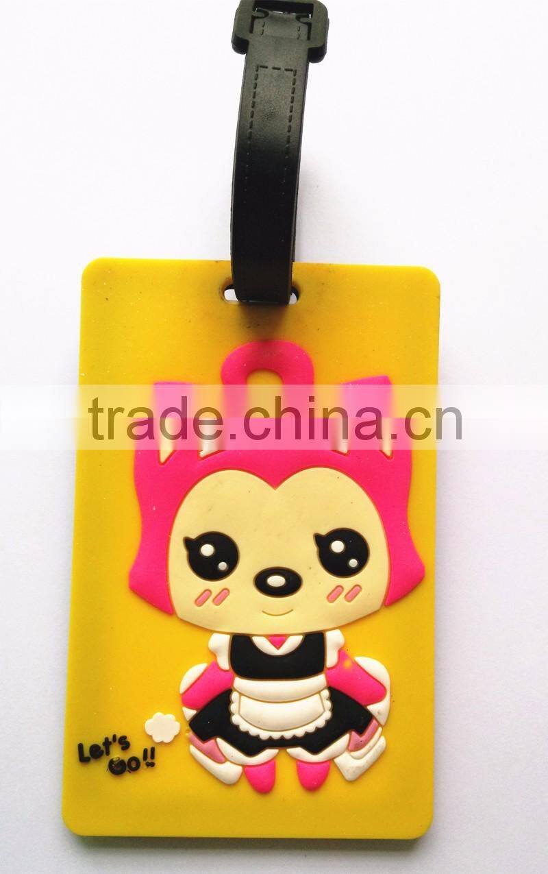 Animation Print Custom Luggage Tag Soft PVC Travel Cut Design Bag Tag