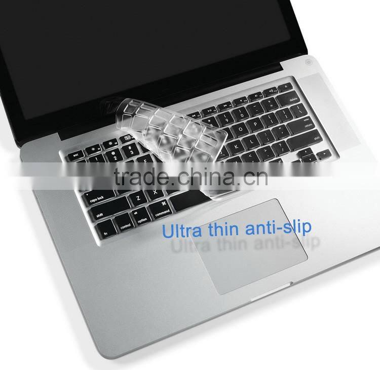Wholesale custom silicone transparent waterproof keyboard skin for macbook
