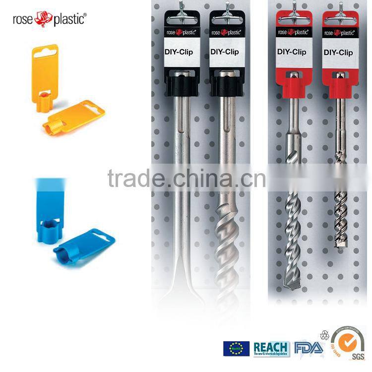 Stock available PP plastic clips for mansory drills or drilling bits packaging SDS Clip