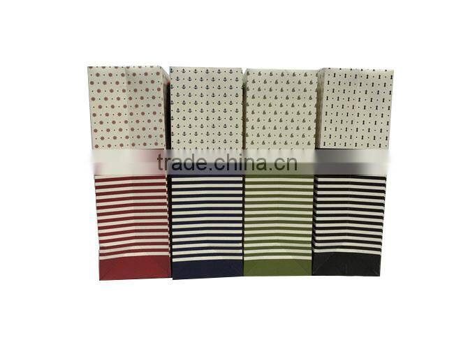 Beautiful Striped Design Paper Bags Wholesale Logo Printed Bags
