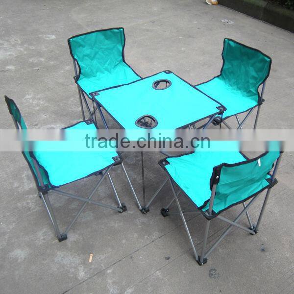 Camping table and fishing chairs sets