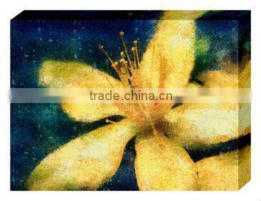 Hot! Beautiful oli painting style yellow flower restaurant decorating supplies