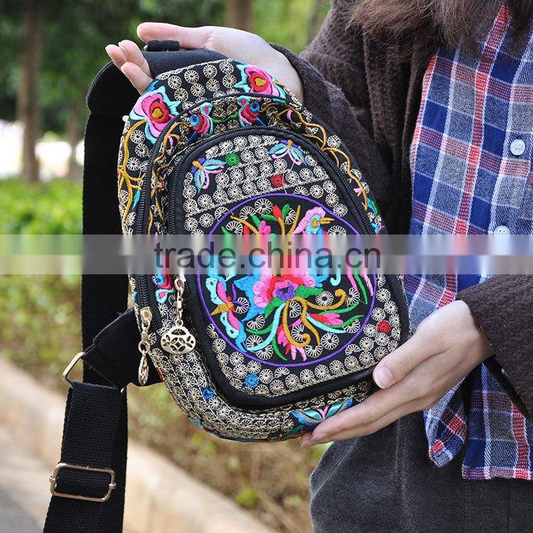 Luckybags waist bag ethnic embroidery shoulder bag multi waist bags for ipad embroidery shoulder bags for women