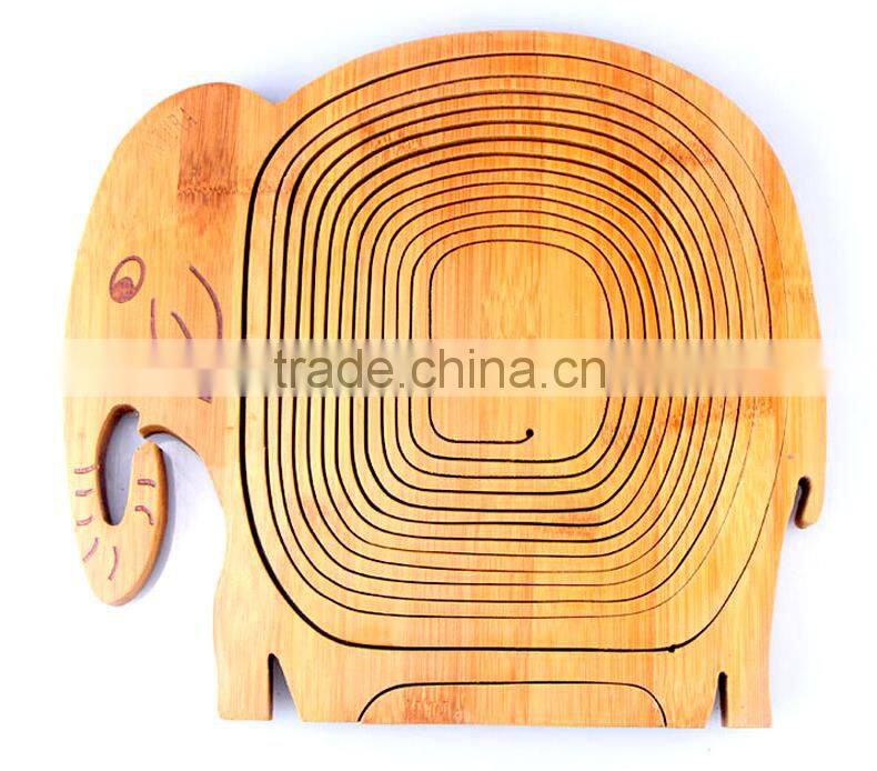 BK007/Eco-friendly folding bamboo fruit basket elephant shape bamboo fruit basket