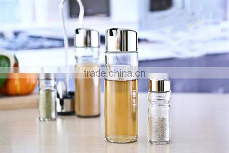 4pcs/set spice and oil glass bottle set with metal stand
