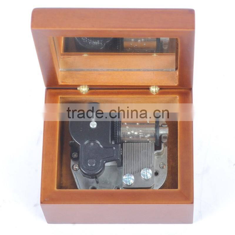 Wind up music box for sale Exquisite Crafts Wooden Music Box with Glass Mirror Metal Movement
