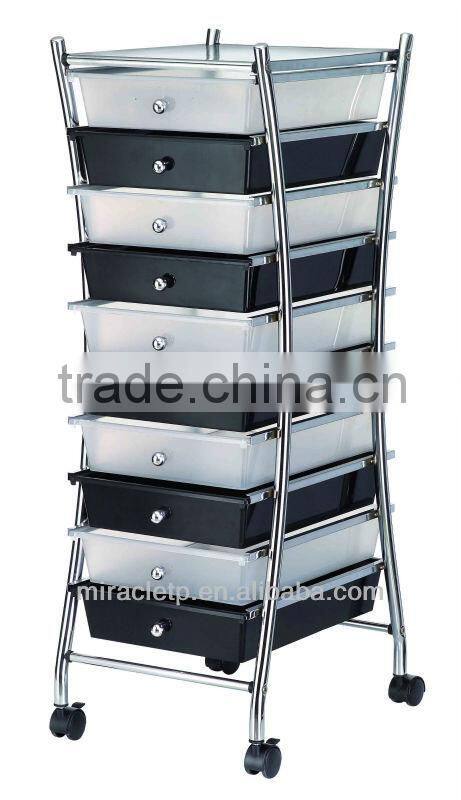 9 PP Plastic White Storage Drawers Cart Organizer