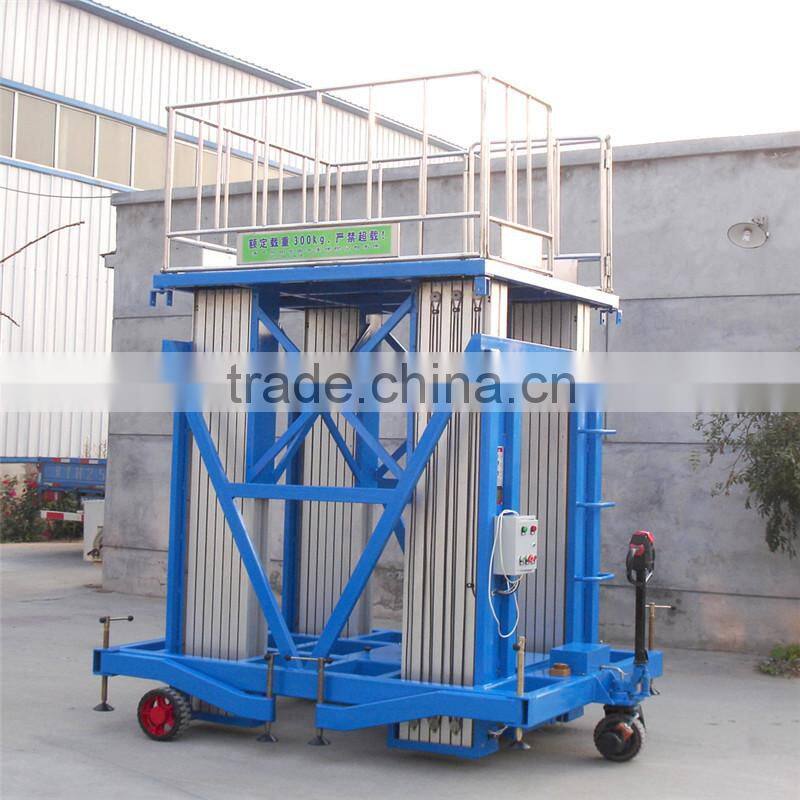 10m single aluminum mast lift man lift platform hydraulic vertical platform lift