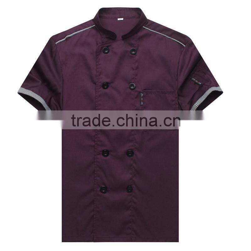 Designer 100% Egyptian cotton fabric double-breasted chef coat pampered chef