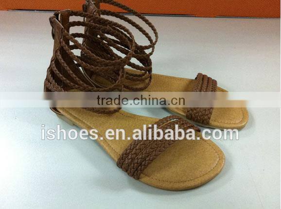 Women 2016 new design roman styels summer solid ankle sandals
