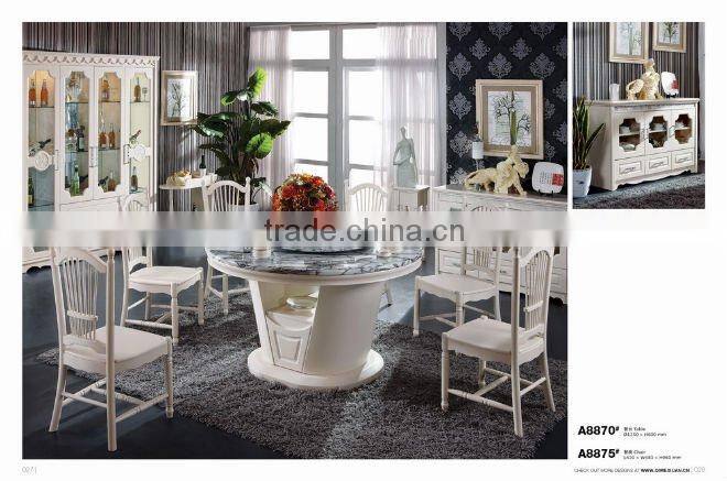 round marble top dining table set