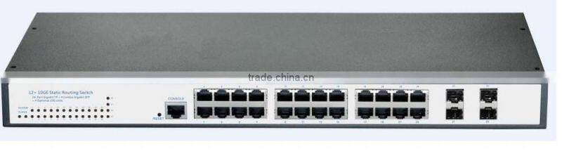 48 port giga fiber switch with max 4*10G uplink SFP+ ports L2 management
