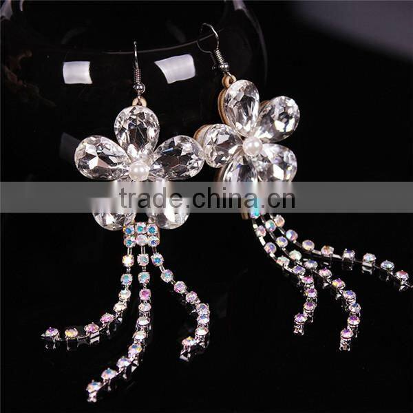 MYLOVE Handmade jewelry set white lace crystal necklace and earring MLT008