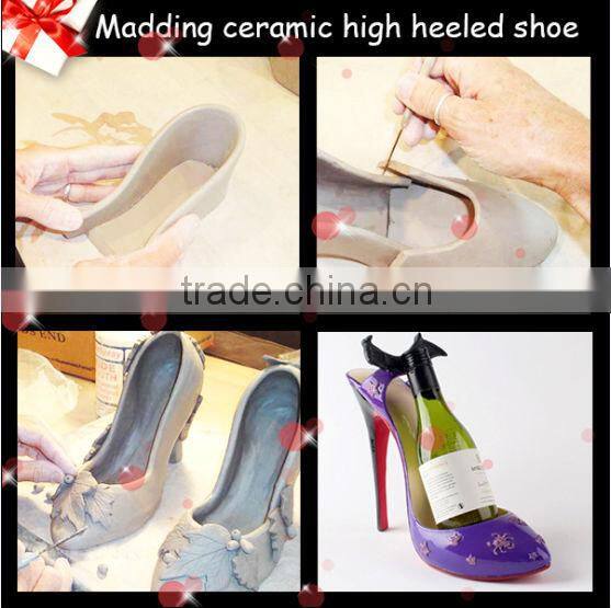 wholesale ladies shoes high heel girls high heels Shoe Wine Bottle Holder Black High Heel