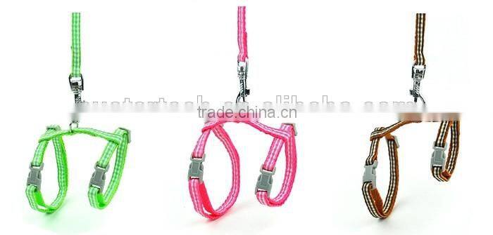 Grid Markings Factory Price Nylon Cat Pet Harness / Leashes
