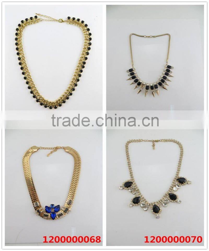 Trendy America style crystal cone pendant necklace