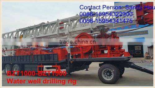 trailer type water well drilling machinery 1000m