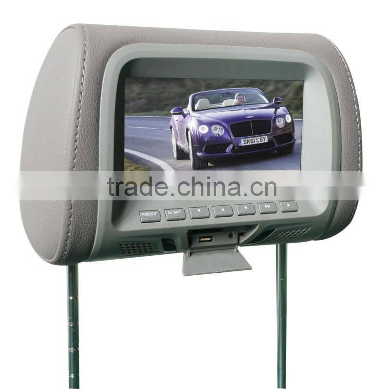 Stable quality 7 inch Car headrest monitor with usb sd slot